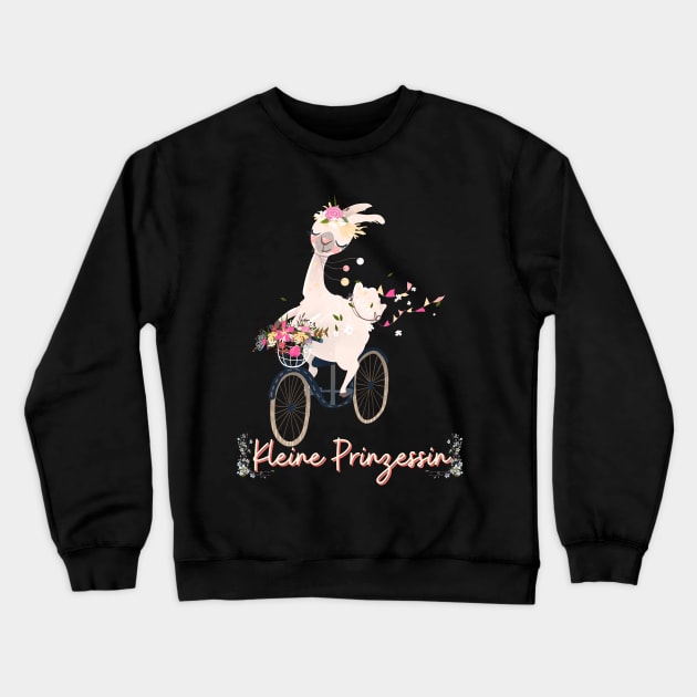 Alpaka Fahrrad Kleine Prinzessin Blumen Süß.png Crewneck Sweatshirt by Maggini Art